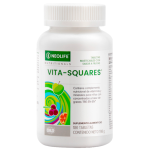 Vita-Squares: Multivitamínico Completo Masticable con Tre-En-En para Niños